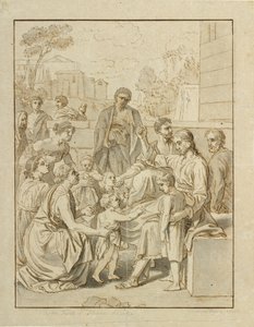 Krisztus engedi, hogy a kisgyermekek hozzá menjenek alkotó: Christoffer Wilhelm Eckersberg