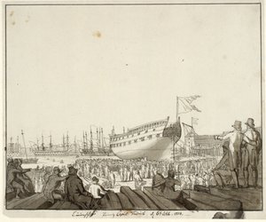 A Prins Christian Frederik vonalhajó zátonyra fut alkotó: Christoffer Wilhelm Eckersberg
