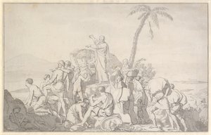 Mózes megosztja a vizet, és a fáraó hadserege elnyelődik alkotó: Christoffer Wilhelm Eckersberg