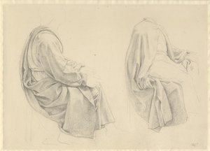 Az utolsó vacsora – drapériás tanulmány két apostol számára. alkotó: Christoffer Wilhelm Eckersberg