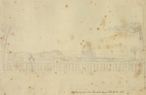 Telek a Villa Pamphili-től a Szent Péter-templom felé. alkotó: Christoffer Wilhelm Eckersberg