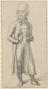 Egy álló férfi portréja, bal karja alatt bottal alkotó: Christoffer Wilhelm Eckersberg