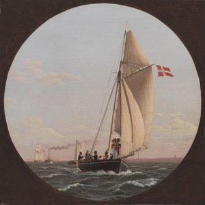 Hajózás Koppenhágából Charlottenlundba alkotó: Christoffer Wilhelm Eckersberg
