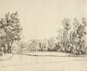Sanderumgaard a kertből nézve alkotó: Christoffer Wilhelm Eckersberg