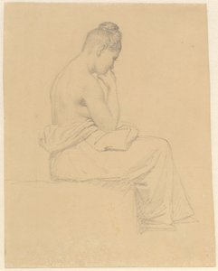 Ülő női modell hátulról nézve. alkotó: Christoffer Wilhelm Eckersberg