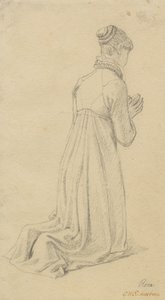 Tanulmány egy térdelő nőről. alkotó: Christoffer Wilhelm Eckersberg