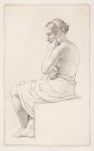 Tanulmány egy ülő félmeztelen nőről alkotó: Christoffer Wilhelm Eckersberg