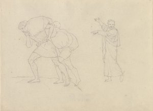 Tanulmány két teherekkel megrakott férfiról, akik felmennek egy hegyre alkotó: Christoffer Wilhelm Eckersberg
