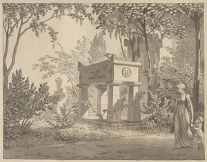 A Molière szarkofág a Jardin Elysée-ben alkotó: Christoffer Wilhelm Eckersberg