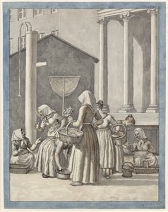Torvekoner Koppenhágában alkotó: Christoffer Wilhelm Eckersberg