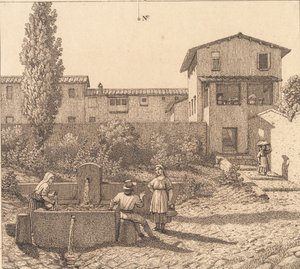 Kilátás egy olasz falura alkotó: Christoffer Wilhelm Eckersberg