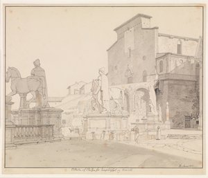 Kilátás a Campidoglio-ra és a Santa Maria-ra, Aracoeliben, Rómában alkotó: Christoffer Wilhelm Eckersberg