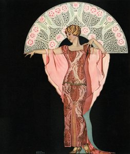 Art Deco szépség legyezővel, Coles Phillips alkotó: C. Coles Phillips