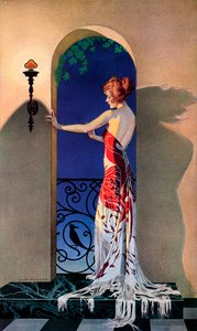 Divatos nő az 1920-as évekből Spanyolországban, 1925 körül (szitanyomat) alkotó: C. Coles Phillips
