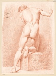 Álló férfi akt, hátulról nézve (1. díj 1802) alkotó: C. Courier