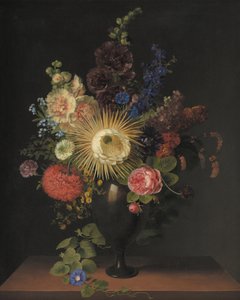 Porfírváza kaktusz grandiflora és egyéb virágokkal, C. D. Fritzsch alkotása alkotó: C. D. Fritzsch