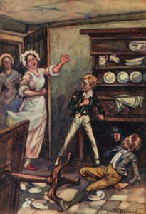 Illusztráció Oliver Twisthez, Charles Dickens (színes litó)