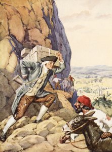 James Bruce segít buta követőjének (litho) alkotó: C. Dudley Tennant