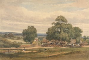 Emery Down Lyndhurst közelében, New Forest, Hants (akvarell és grafit papíron)