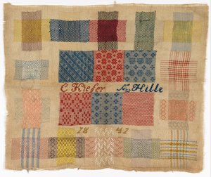 Darning sampler alkotó: C. Keiber