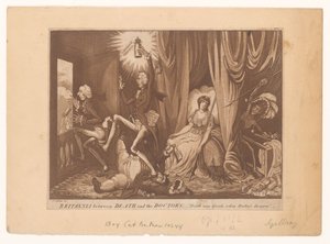 Pitt Britannia új orvosa Britannia a halál és az orvos között (cím a tárgyon) alkotó: C. Starcke (possibly)