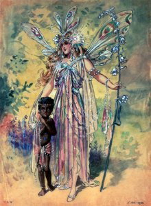 Titania, a Szentivánéji álom jelmezterve, producere R. Courtneidge a Princes Theatre-ben, Manchesterben