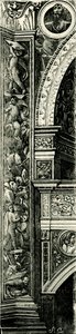 Callisto Piazza (kb. 1500-1561 vagy 1562) pilasztercsík, Tempio Civico della Beata Vergine Incoronata (Koronás Szűz Mária temploma), Lodi, Lombardia, Olaszország, fametszet