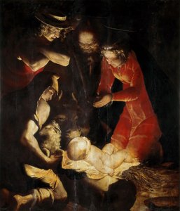 A Pásztorok imádása, 1550. alkotó: Cambiaso