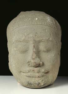 Buddha fej csukott szemmel, Angkor alkotó: Cambodian School