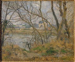 Az Oise partján, Pontoise közelében, szürke időben ... alkotó: Camille (after) Pissarro