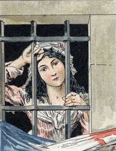 Charlotte Corday (1768-1793), aki meggyilkolta Jean-Paul (Jean Paul) Marat börtönben. alkotó: Camille Gilbert