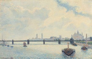Charing Cross Bridge, London. 1890 alkotó: Camille Jacob Pissarro