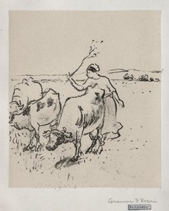 Tehénpásztor c. 1899. alkotó: Camille Jacob Pissarro