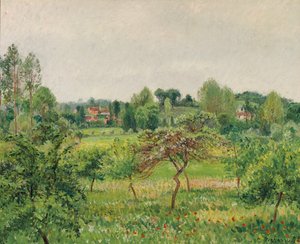 június, esős idő, Eragny; Június, esős idő, Eragny, 1898 alkotó: Camille Jacob Pissarro