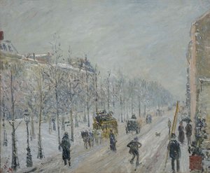 A körutak, külsőségek, hóhatás, 1879. alkotó: Camille Jacob Pissarro