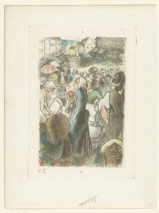 Markt Gisorsban Gisors piac alkotó: Camille Jacob Pissarro