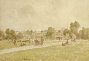 Regents Park, London, 1890 (wc és ceruza papíron) alkotó: Camille Jacob Pissarro