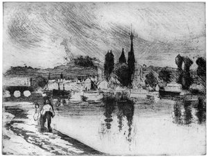 Rouen, Cours la Reine, 1850-1900, 1924 alkotó: Camille Jacob Pissarro