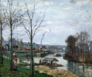 The Laundrette, Port Marly, 1872. alkotó: Camille Jacob Pissarro
