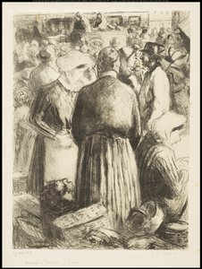 Pontoise-i piac, 1895 körül alkotó: Camille Jacob Pissarro