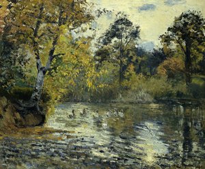 A tó Montfoucault-ban; A Montfoucault-tó, 1874 alkotó: Camille Jacob Pissarro