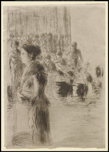A szolgálólány marketingje, 1888 alkotó: Camille Jacob Pissarro