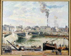 Rouen nagy hídja. Camille Pissarro (1830-1903) festménye alkotó: Camille Jacob Pissarro