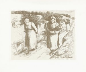 A nők köcsögöket hordanak Porteuses de fagottok alkotó: Camille Jacob Pissarro