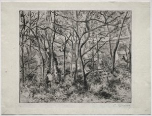 Erdős táj LHermitage-ban, Pontoise, 1879. alkotó: Camille Jacob Pissarro