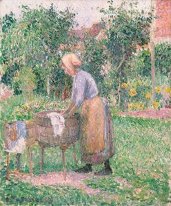 Egy mosónő Éragnyban, 1893. alkotó: Camille Jacob Pissarro