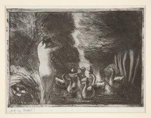 Fürdős libákkal (Fürdős libákkal) alkotó: Camille Pissarro
