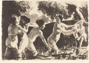 Fürdőzők birkózása (Baigneuses luttants) alkotó: Camille Pissarro