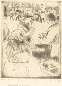 Gesztenyeárusok alkotó: Camille Pissarro
