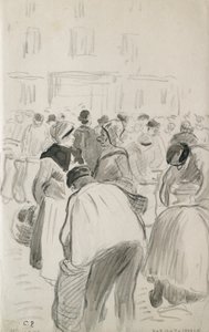 Kompozíciós tanulmány a pontoise-i piacról, 1881 alkotó: Camille Pissarro